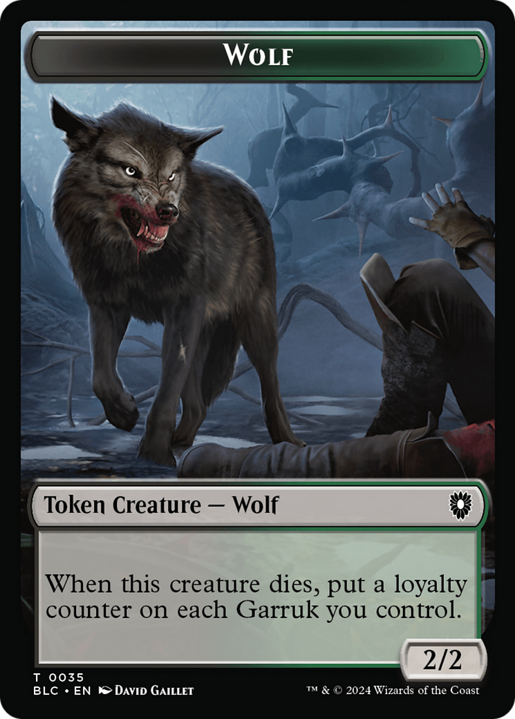 Human Soldier // Wolf (035) Double-Sided Token [Bloomburrow Commander Tokens] | Exor Games Bridgewater