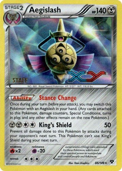 Aegislash (86/146) (Staff Prerelease Promo) [XY: Black Star Promos] | Exor Games Bridgewater