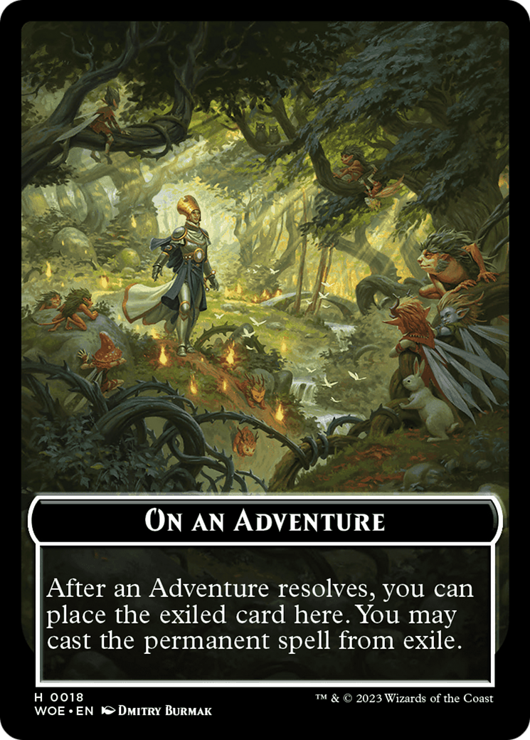 Wicked Role / Cursed Role // Emblem - On An Adventure Double-Sided Token [Wilds of Eldraine Tokens] | Exor Games Bridgewater