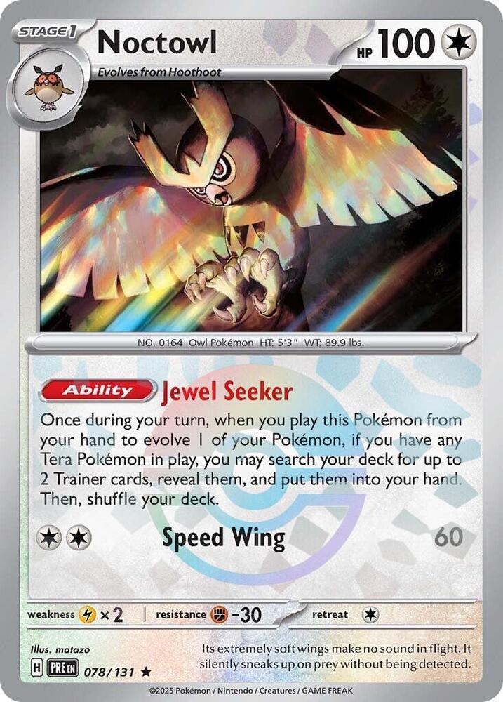 Noctowl (078/131) (Poke Ball Pattern) [Scarlet & Violet: Prismatic Evolutions] | Exor Games Bridgewater