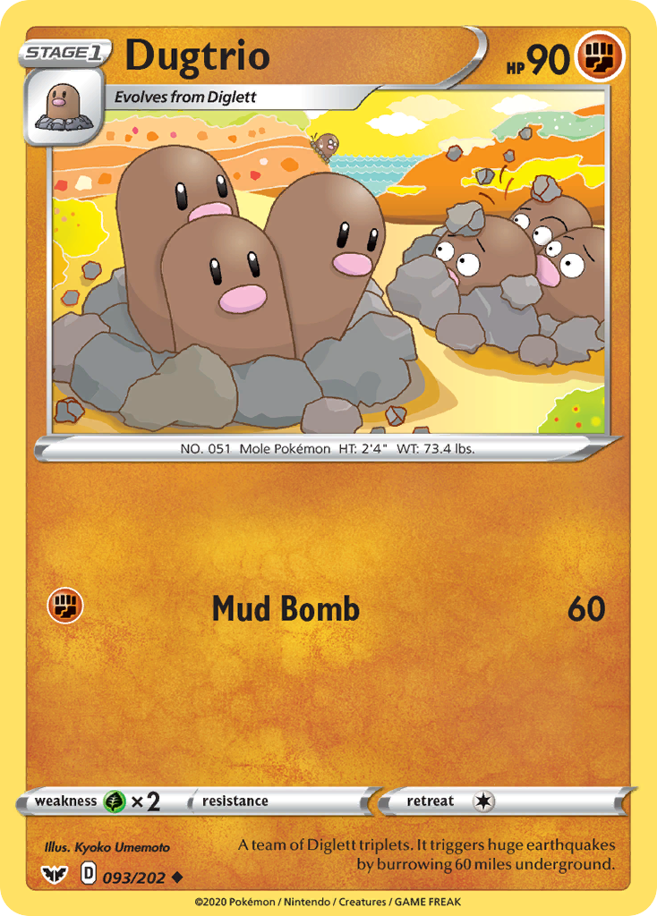 Dugtrio (093/202) [Sword & Shield: Base Set] | Exor Games Bridgewater