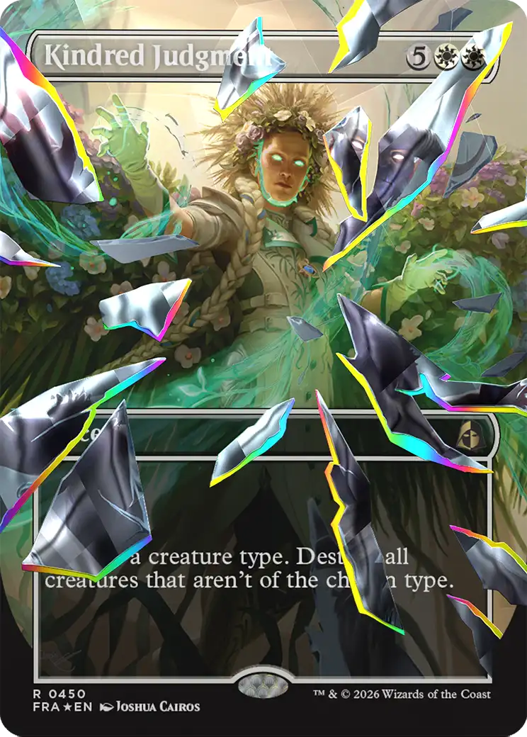 Kindred Judgment (Borderless) (Facet Foil) [Reality Fracture] | Exor Games Bridgewater