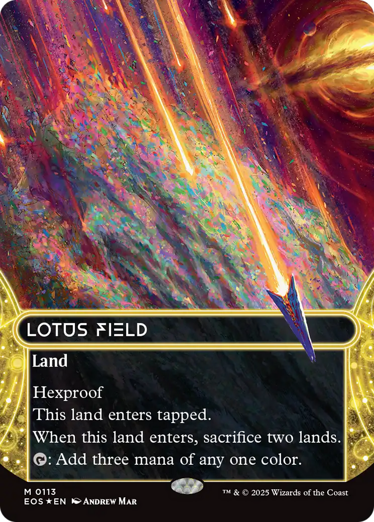 Lotus Field (0113) (Borderless) (Galaxy Foil) [Edge of Eternities: Stellar Sights] | Exor Games Bridgewater