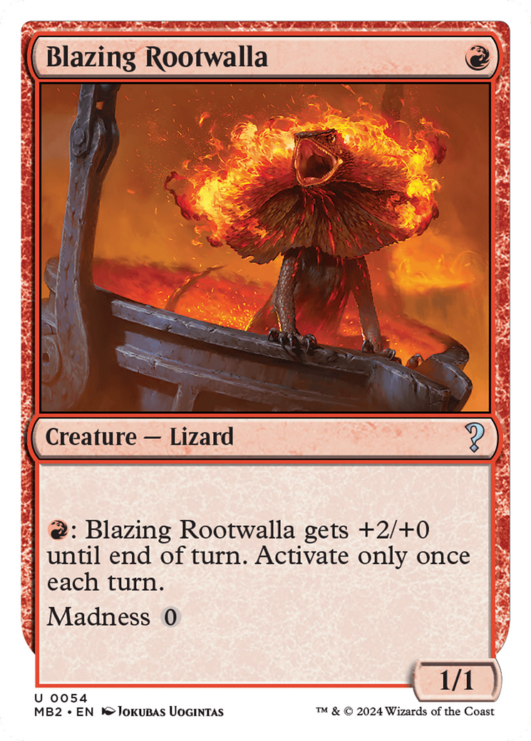 Blazing Rootwalla (White Border) [Mystery Booster 2] | Exor Games Bridgewater