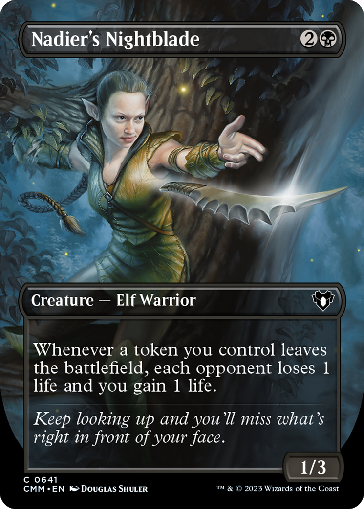 Nadier's Nightblade (Borderless Alternate Art) [Commander Masters] | Exor Games Bridgewater