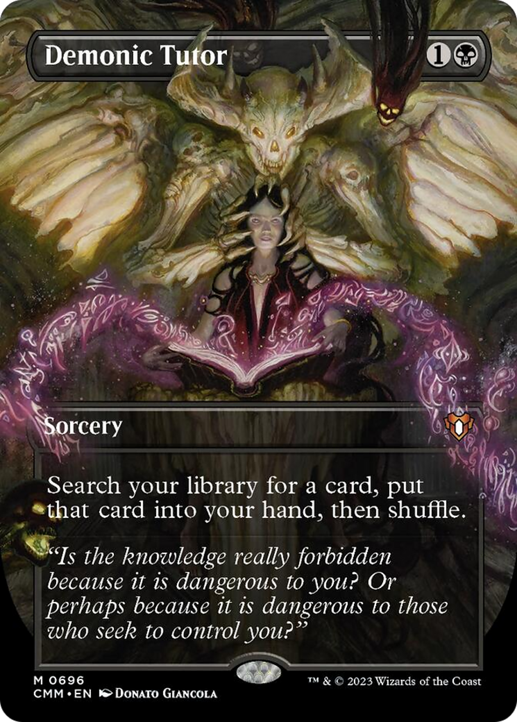 Demonic Tutor (Borderless Alternate Art) [Commander Masters] | Exor Games Bridgewater