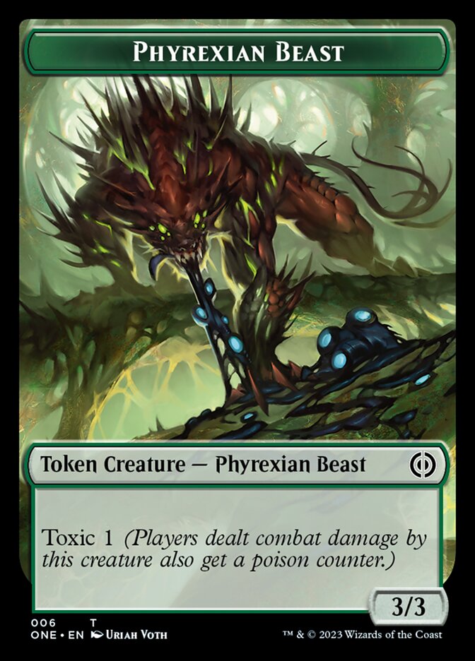 Rebel // Phyrexian Beast Double-Sided Token [Phyrexia: All Will Be One Tokens] | Exor Games Bridgewater