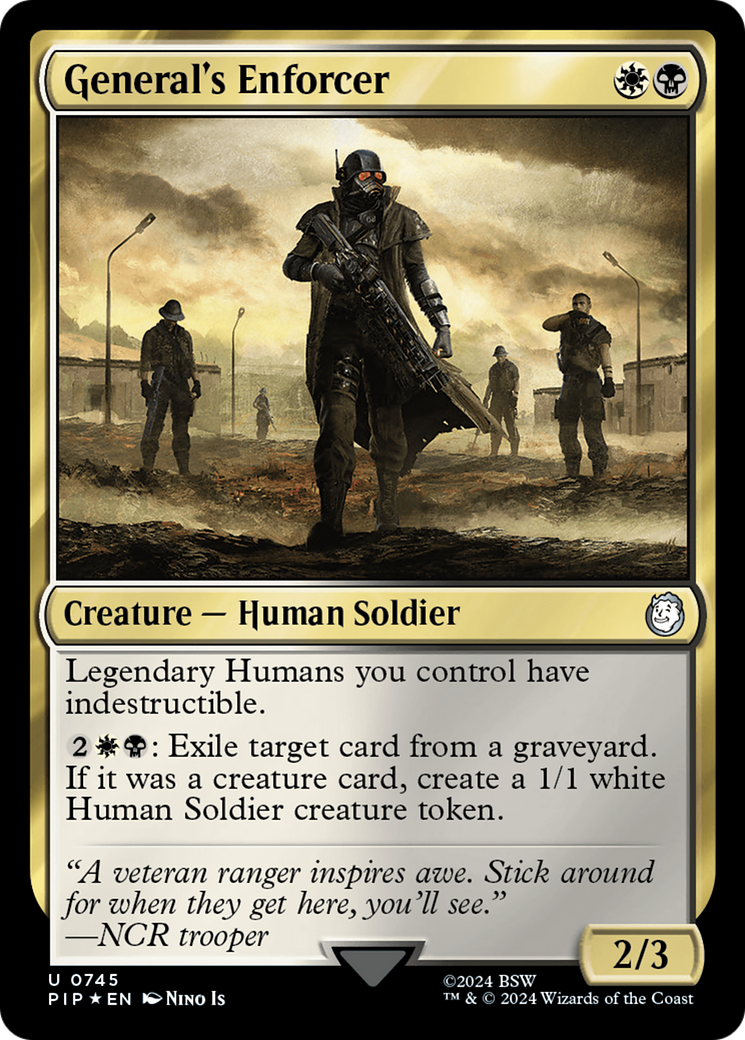 General's Enforcer (Surge Foil) [Fallout] | Exor Games Bridgewater