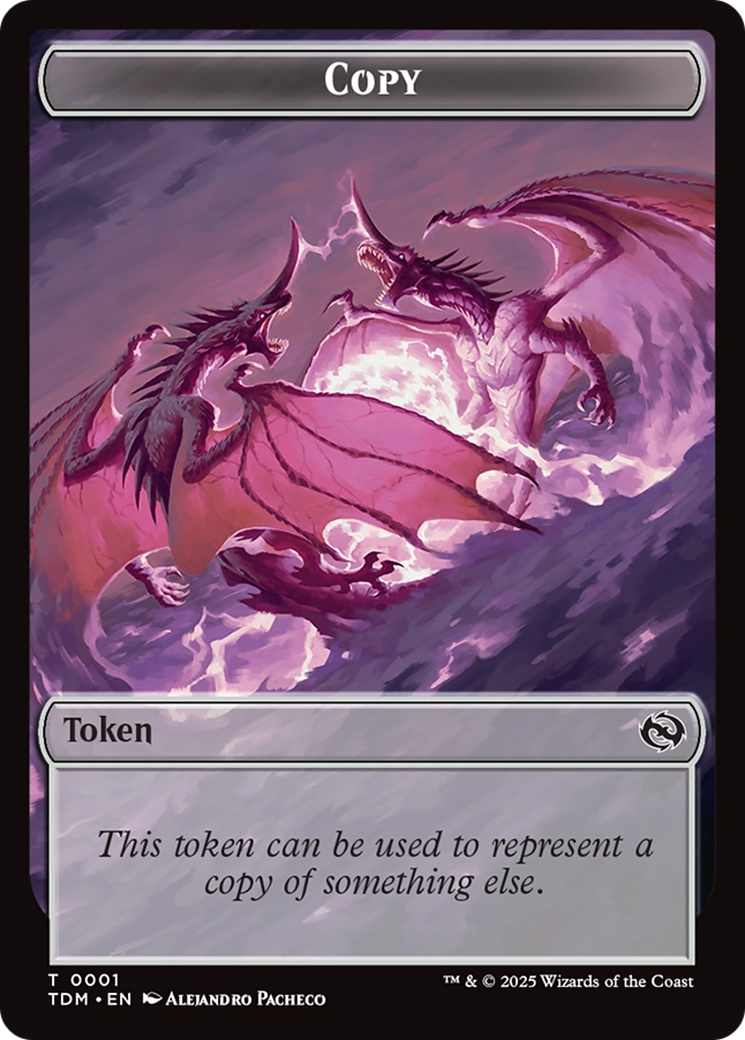 Copy // Dragon (0014) Double-Sided Token [Tarkir: Dragonstorm Commander Tokens] | Exor Games Bridgewater