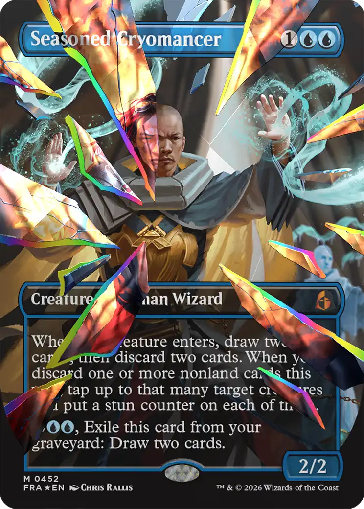 Seasoned Cryomancer (Borderless) (Facet Foil) (0452) [Reality Fracture] | Exor Games Bridgewater