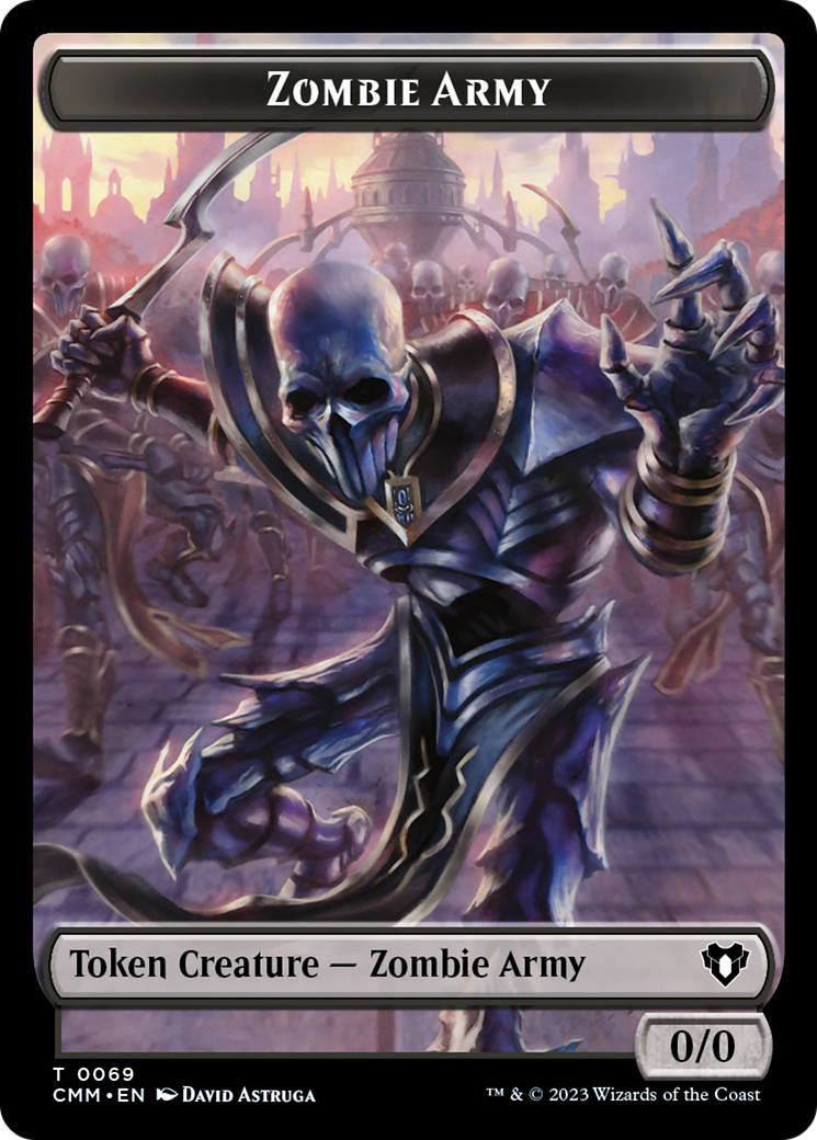 Human Warrior // Zombie Army Double-Sided Token [Commander Masters Tokens] | Exor Games Bridgewater