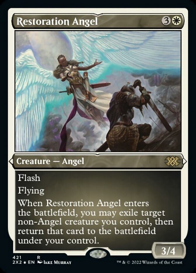 Restoration Angel (Foil Etched) [Double Masters 2022] | Exor Games Bridgewater