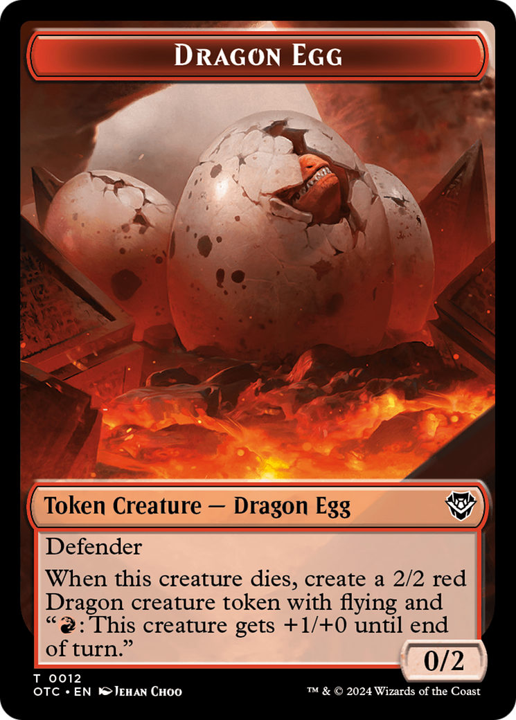 Dragon Egg // Dragon Double-Sided Token [Outlaws of Thunder Junction Commander Tokens] | Exor Games Bridgewater