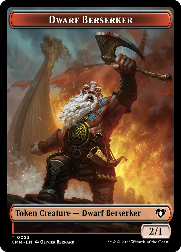 Elemental (0024) // Dwarf Berserker Double-Sided Token [Commander Masters Tokens] | Exor Games Bridgewater