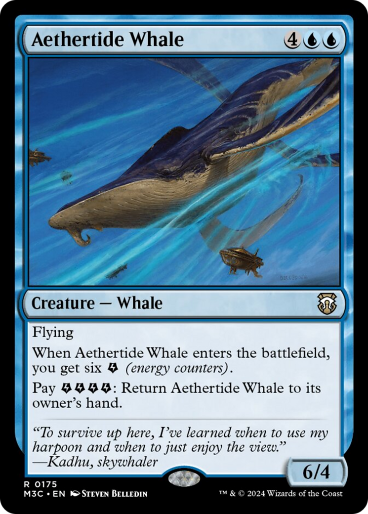 Aethertide Whale (Ripple Foil) [Modern Horizons 3 Commander] | Exor Games Bridgewater