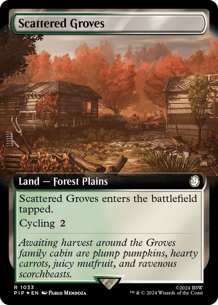 Scattered Groves (Extended Art) (Surge Foil) [Fallout] | Exor Games Bridgewater