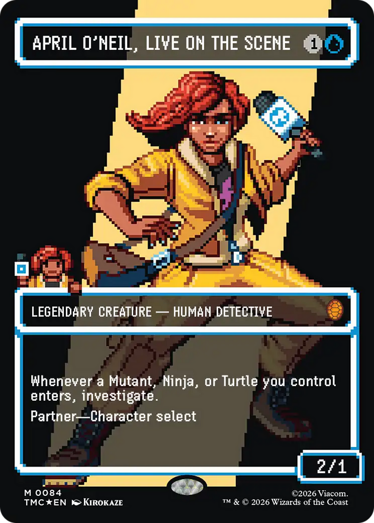 April O'Neil, Live on the Scene (Borderless) (Surge Foil) [Teenage Mutant Ninja Turtles Commander] | Exor Games Bridgewater