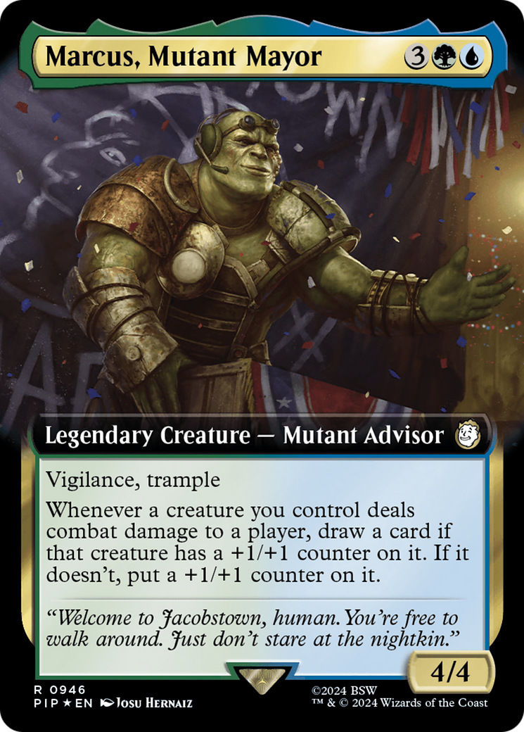 Marcus, Mutant Mayor (Extended Art) (Surge Foil) [Fallout] | Exor Games Bridgewater