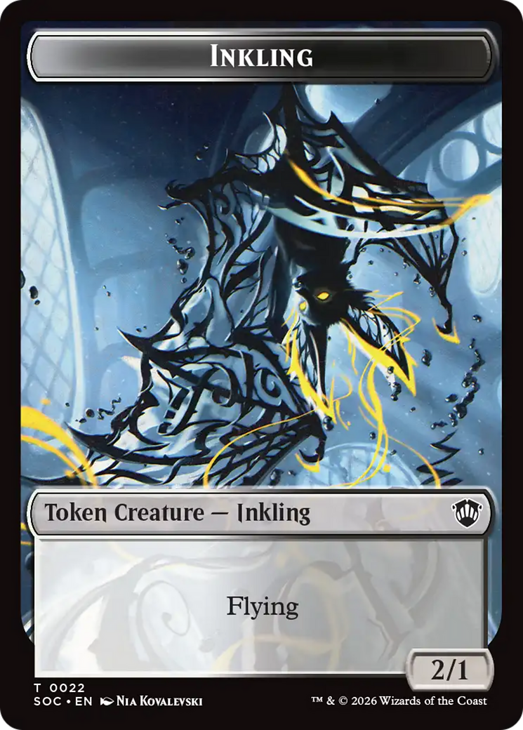 Cat // Inkling (0022) Double-Sided Token [Secrets of Strixhaven Commander Tokens] | Exor Games Bridgewater
