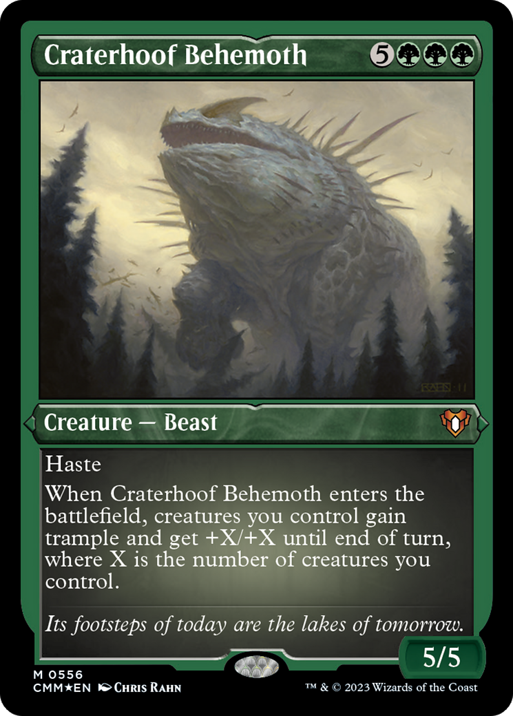 Craterhoof Behemoth (Foil Etched) [Commander Masters] | Exor Games Bridgewater