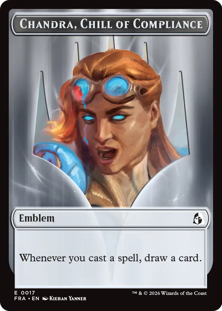 Chandra, Chill of Compliance // Chandra, Torch of Defiance Double-Sided Token [Reality Fracture Tokens] | Exor Games Bridgewater