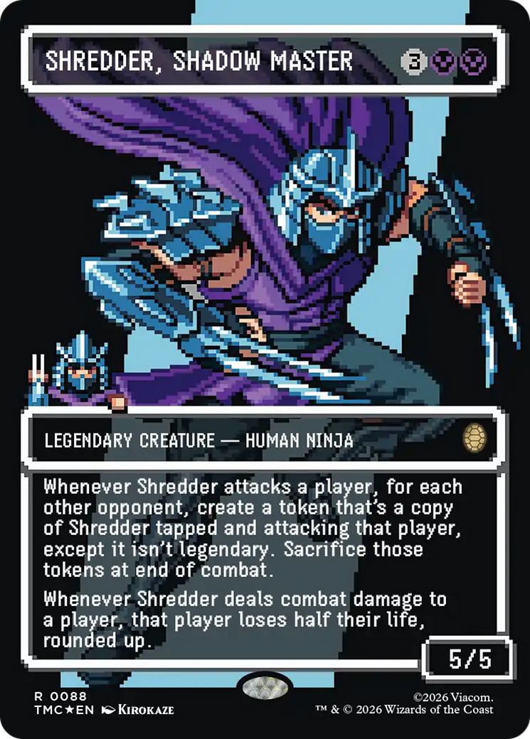 Shredder, Shadow Master (Borderless) (Surge Foil) [Teenage Mutant Ninja Turtles Commander] | Exor Games Bridgewater