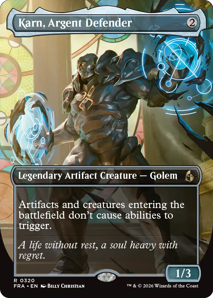 Karn, Argent Defender (Borderless) [Reality Fracture] | Exor Games Bridgewater