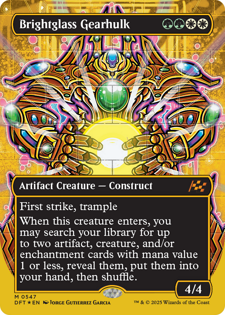 Brightglass Gearhulk (Borderless) (First-Place Foil) [Aetherdrift] | Exor Games Bridgewater