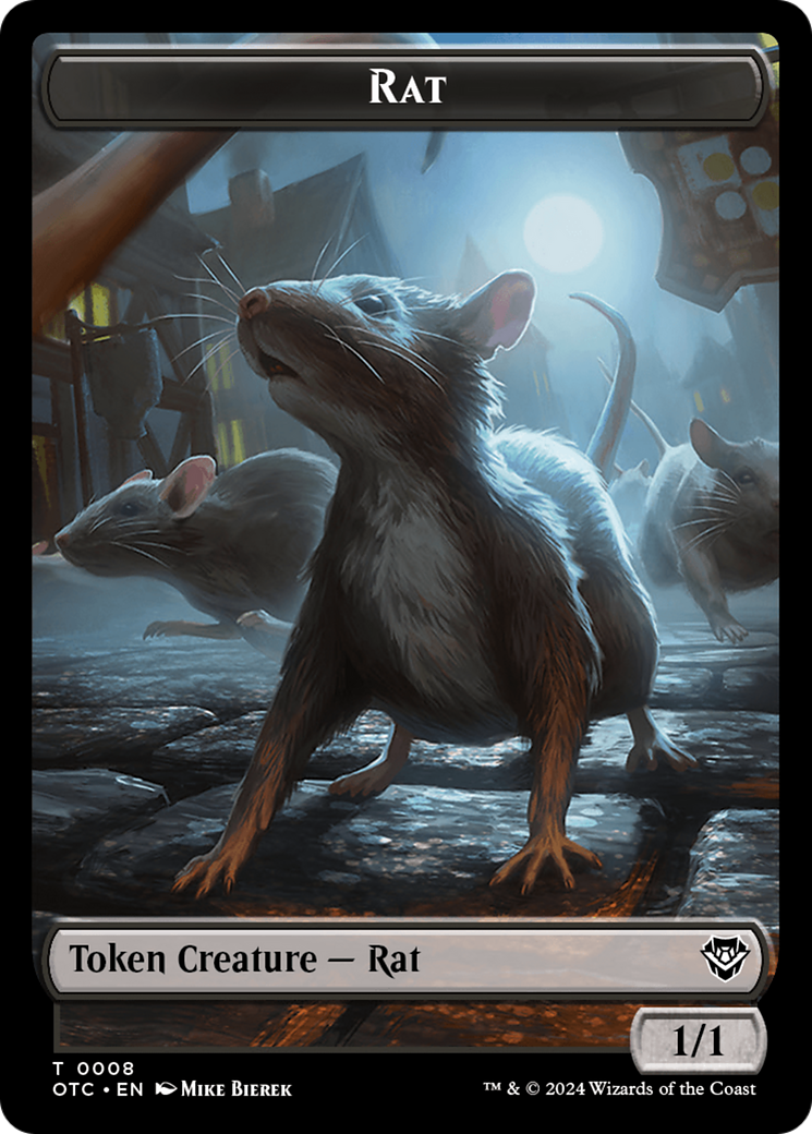 Rat // Blood Double-Sided Token [Outlaws of Thunder Junction Commander Tokens] | Exor Games Bridgewater