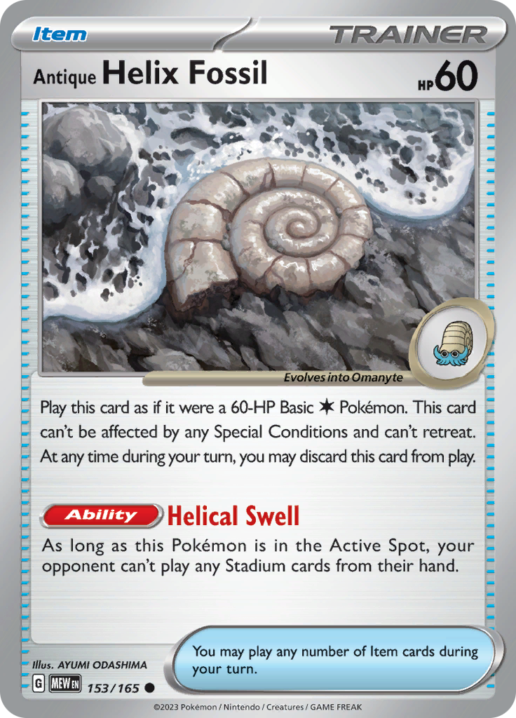 Antique Helix Fossil (153/165) [Scarlet & Violet: 151] | Exor Games Bridgewater