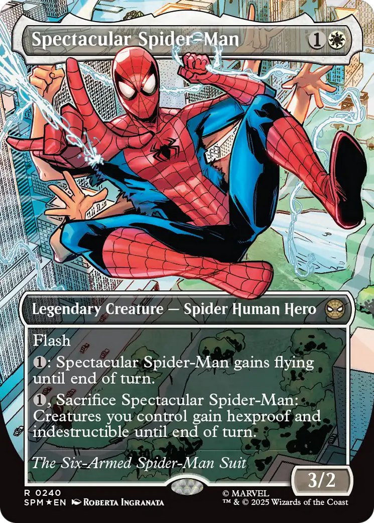 Spectacular Spider-Man (0240) (Borderless) (Textured Foil) [Marvel's Spider-Man] | Exor Games Bridgewater