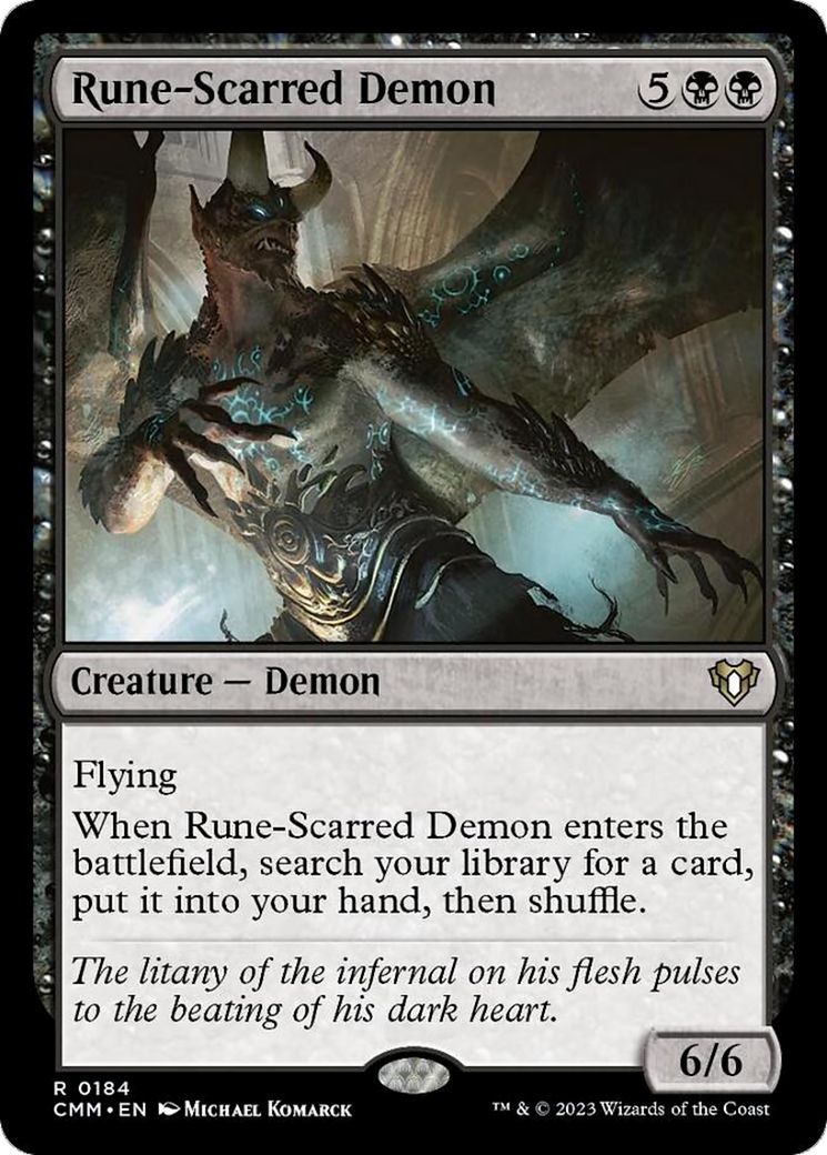 Rune-Scarred Demon [Commander Masters] | Exor Games Bridgewater
