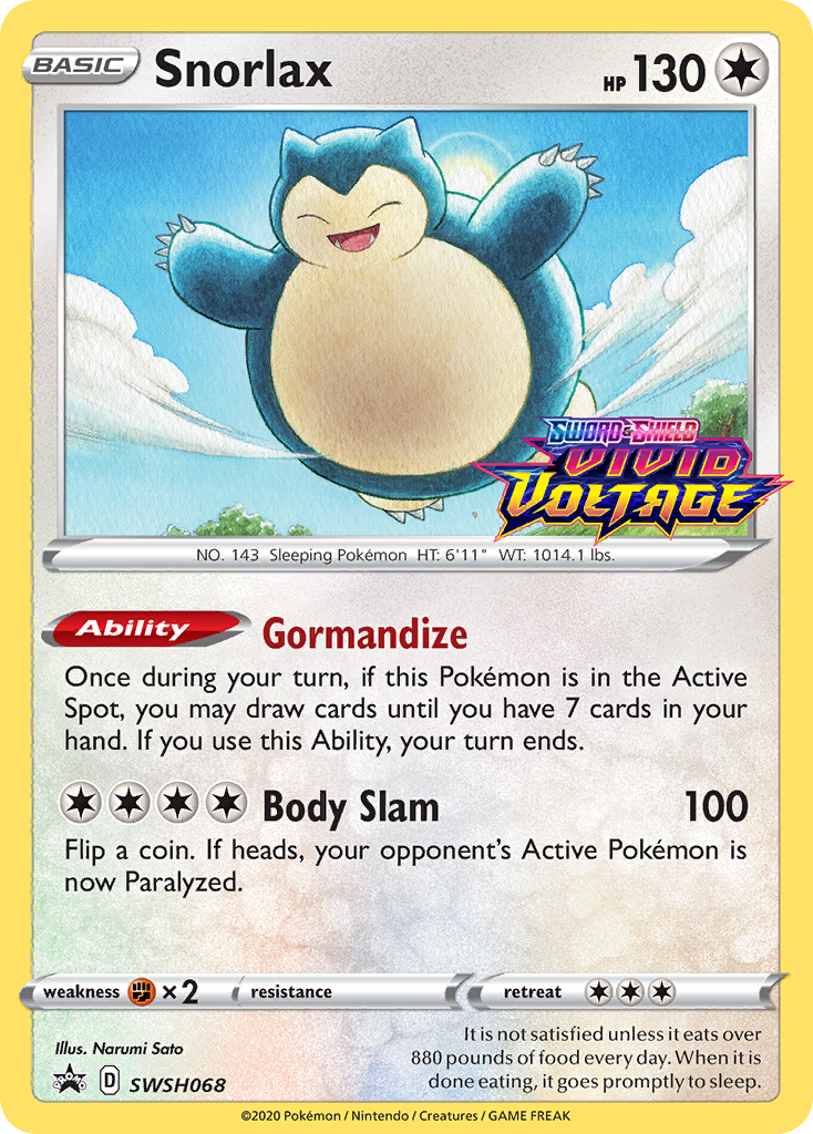 Snorlax (SWSH068) (Prerelease Promo) [Sword & Shield: Black Star Promos] | Exor Games Bridgewater