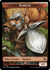 Hamster // Saproling Double-Sided Token [Bloomburrow Commander Tokens] | Exor Games Bridgewater