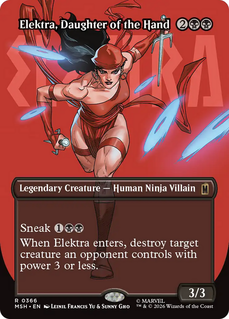 Elektra, Daughter of the Hand (Borderless) (0366) [Marvel Super Heroes] | Exor Games Bridgewater