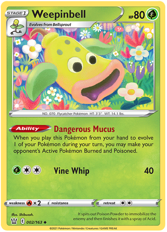 Weepinbell (002/163) [Sword & Shield: Battle Styles] | Exor Games Bridgewater