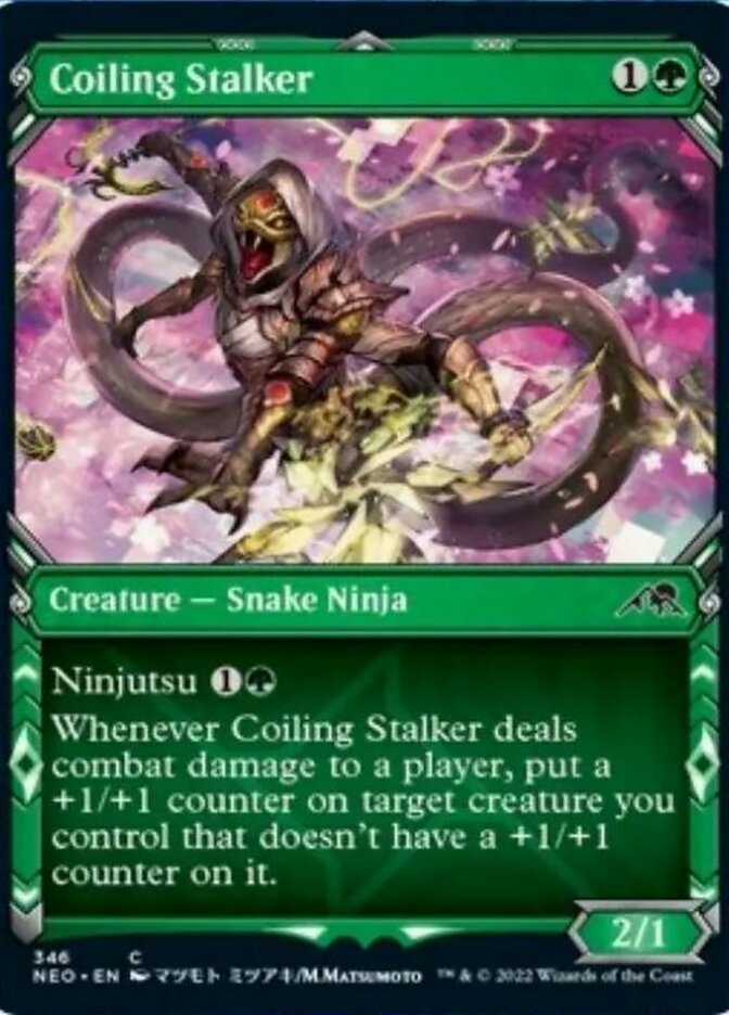 Coiling Stalker (Showcase Ninja) [Kamigawa: Neon Dynasty] | Exor Games Bridgewater