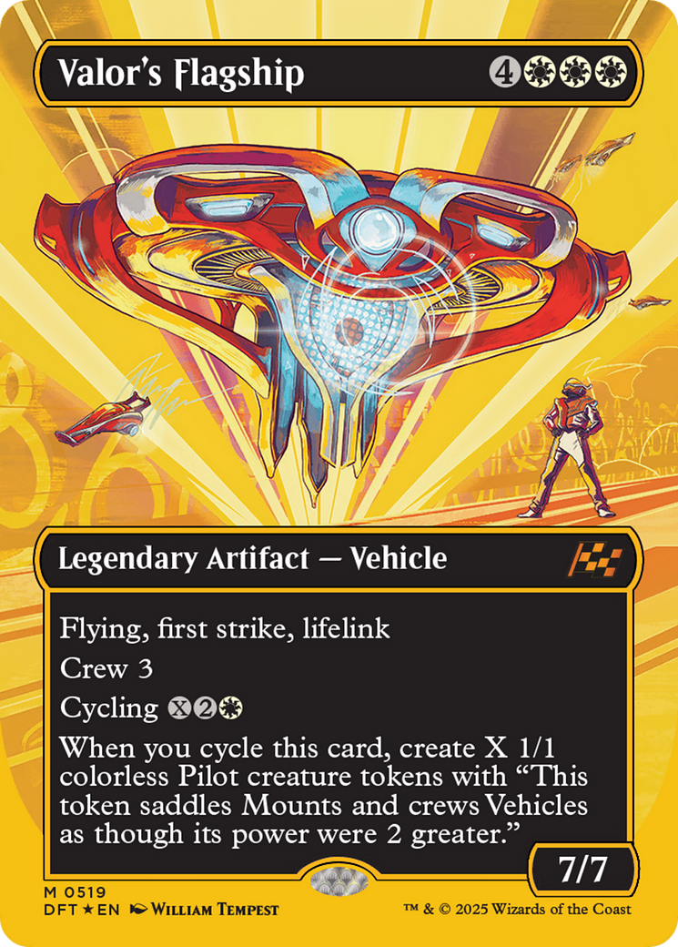 Valor's Flagship (Borderless) (First-Place Foil) [Aetherdrift] | Exor Games Bridgewater