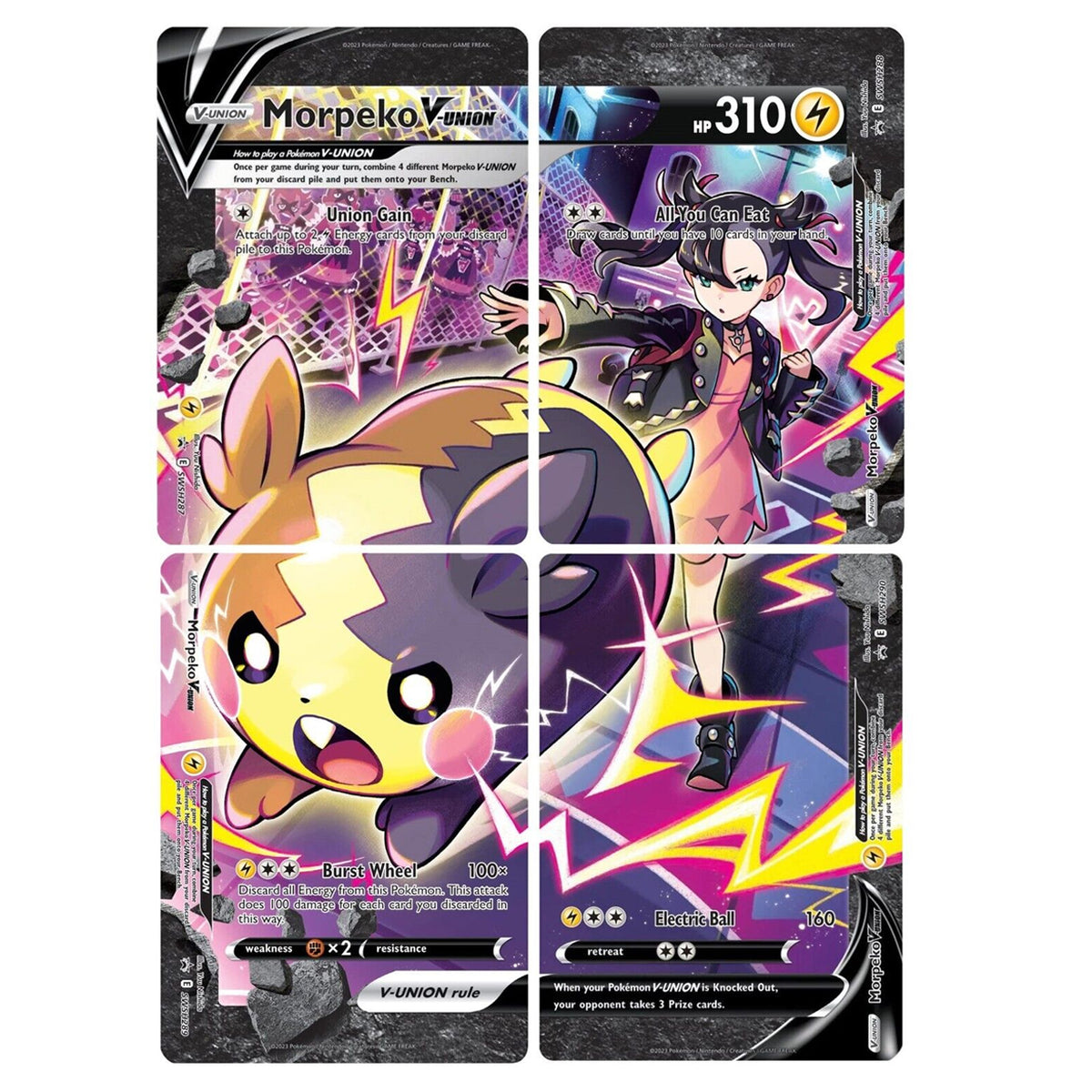 Morpeko V-Union (SWSH287-290) (Set of 4) [Sword & Shield: Black Star Promos] | Exor Games Bridgewater