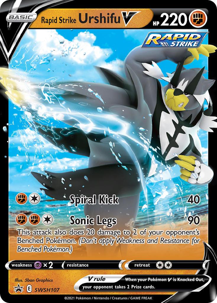 Rapid Strike Urshifu V (SWSH107) (Jumbo Card) [Sword & Shield: Black Star Promos] | Exor Games Bridgewater