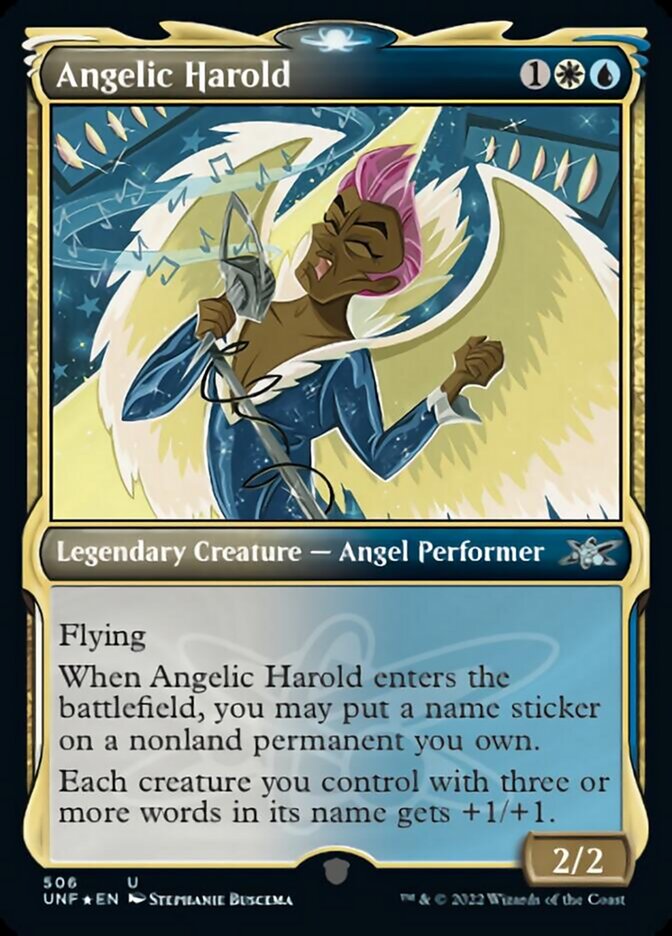 Angelic Harold (Showcase) (Galaxy Foil) [Unfinity] | Exor Games Bridgewater