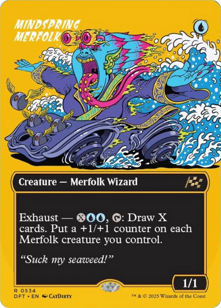 Mindspring Merfolk (Borderless) (First-Place Foil) [Aetherdrift] | Exor Games Bridgewater