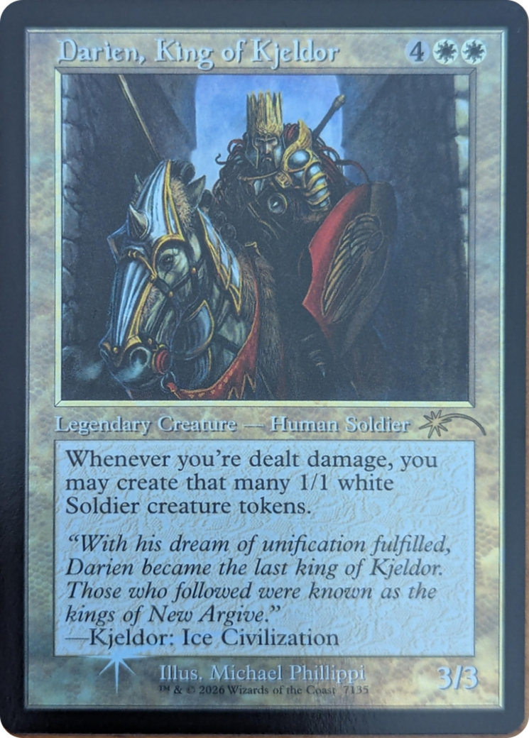 Darien, King of Kjeldor (7135) (Retro Frame) [Secret Lair Drop Series] | Exor Games Bridgewater