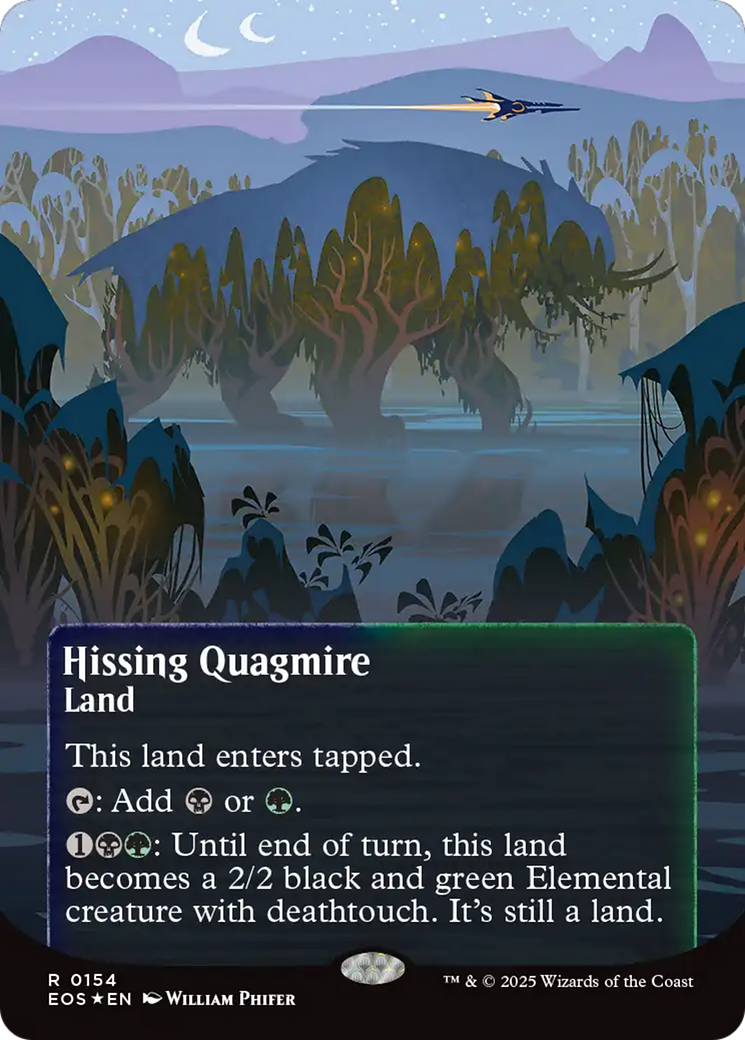 Hissing Quagmire (0154) (Borderless) (Galaxy Foil) [Edge of Eternities: Stellar Sights] | Exor Games Bridgewater