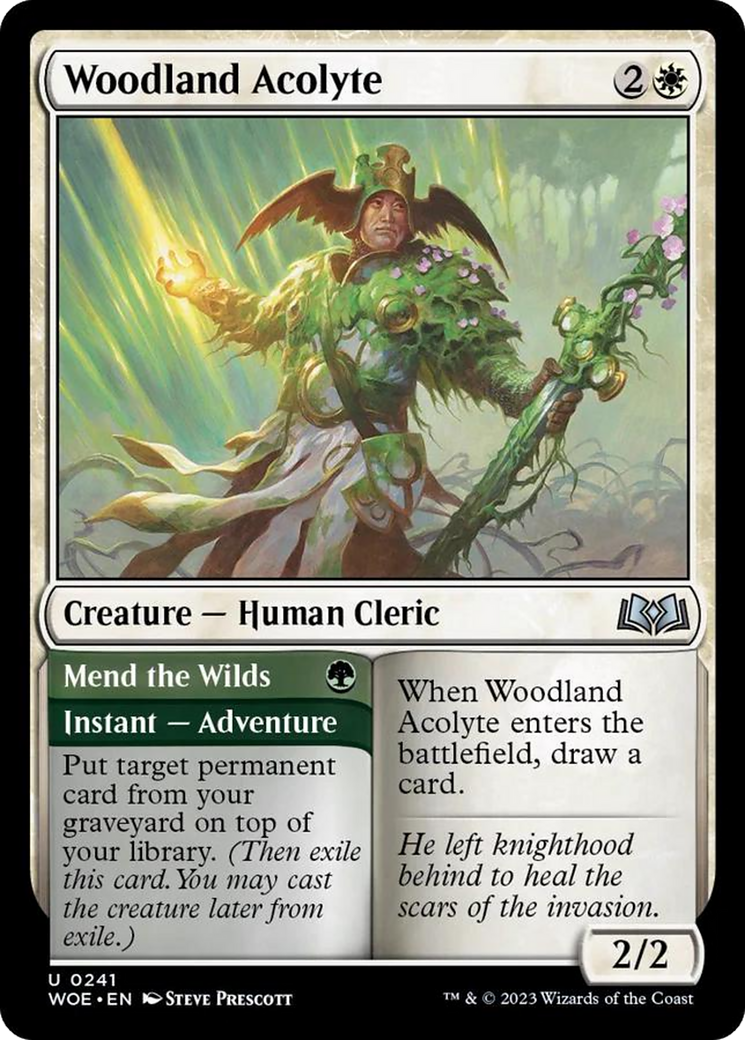 Woodland Acolyte // Mend the Wilds [Wilds of Eldraine] | Exor Games Bridgewater