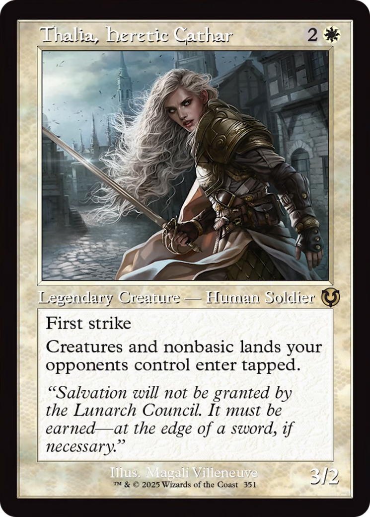 Thalia, Heretic Cathar (Retro Frame) [Innistrad Remastered] | Exor Games Bridgewater