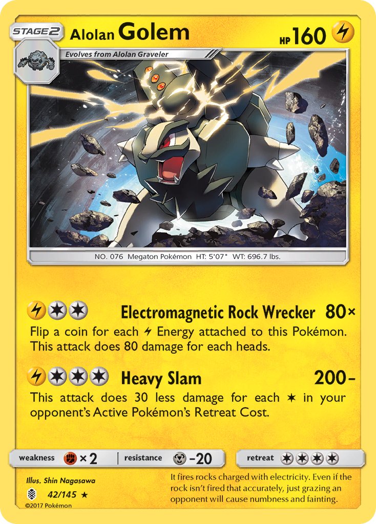 Alolan Golem (42/145) (Cosmos Holo) (Blister Exclusive) [Sun & Moon: Guardians Rising] | Exor Games Bridgewater