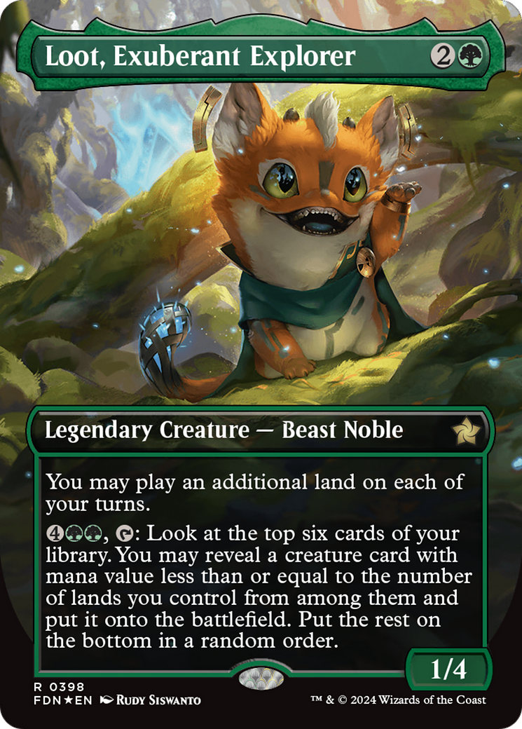 Loot, Exuberant Explorer (Borderless) (Mana Foil) [Foundations] | Exor Games Bridgewater