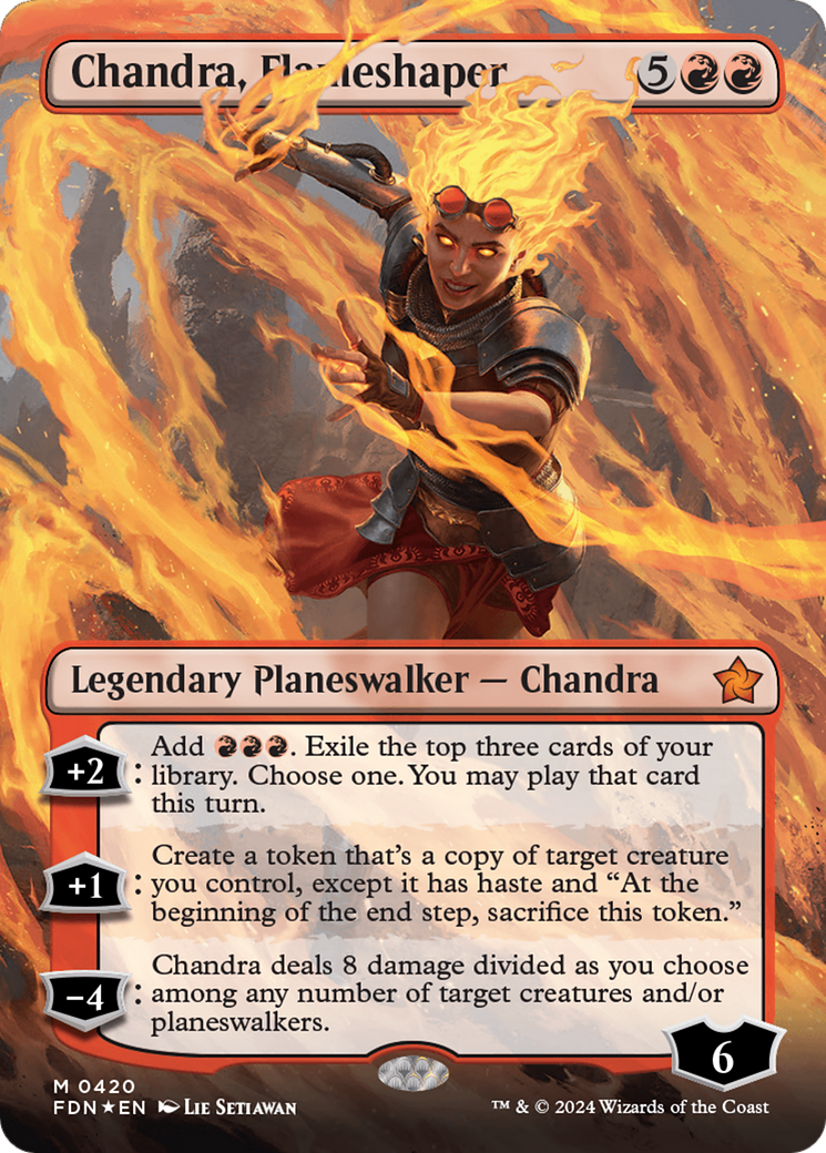 Chandra, Flameshaper (Borderless) (Mana Foil) [Foundations] | Exor Games Bridgewater