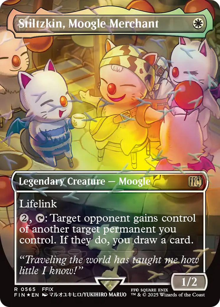 Stiltzkin, Moogle Merchant (Borderless) (Chocobo Track Foil) [FINAL FANTASY] | Exor Games Bridgewater